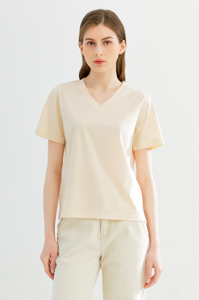 [Pre Order] Cotton V-Neck Blouse