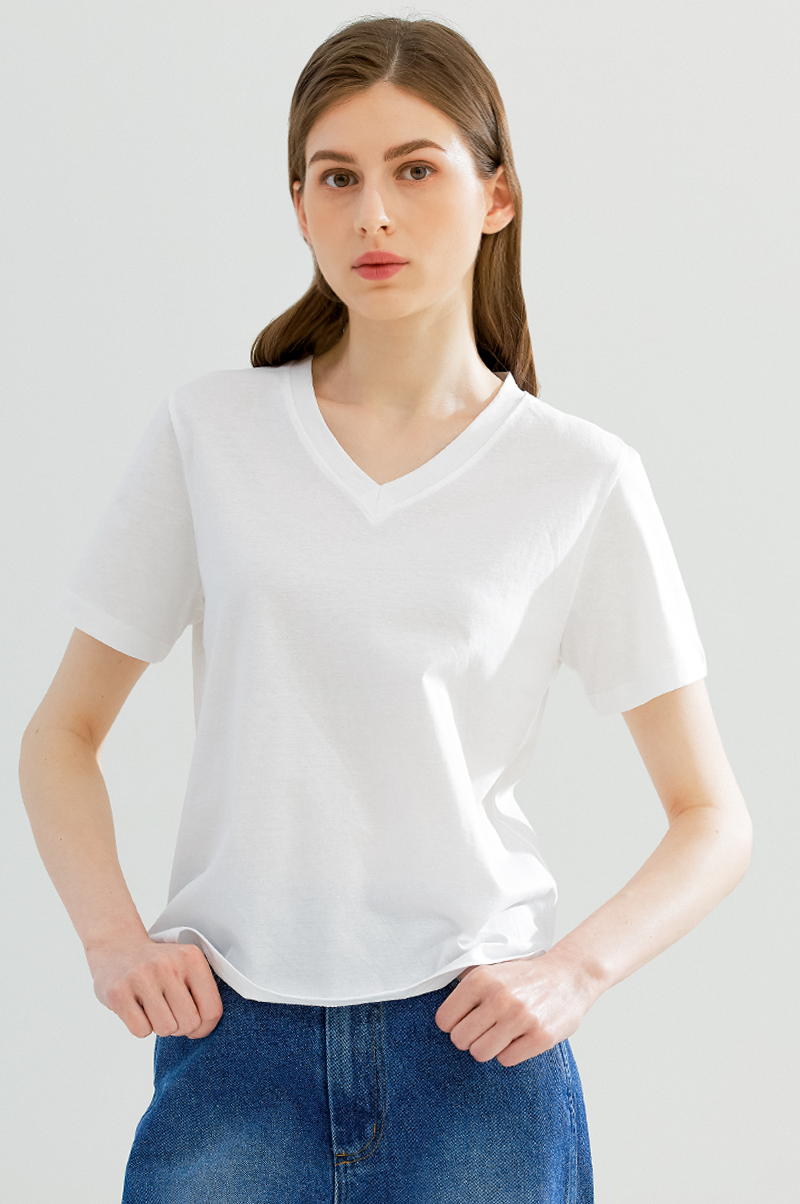 [Pre Order] Cotton V-Neck Blouse