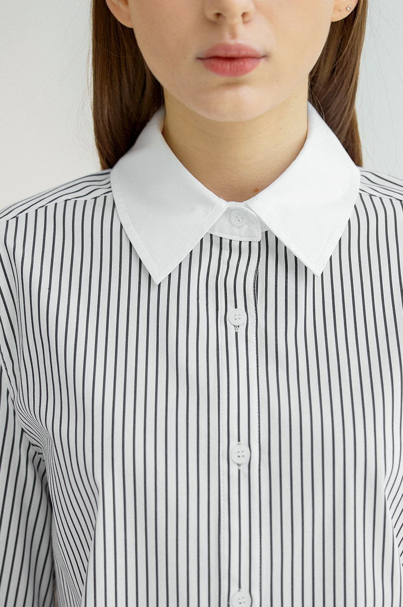 [Pre Order] Striped Crop Shirt